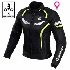 Giacca Moto Donna Befast Airtech Lady CE Certificata Nero Giallo