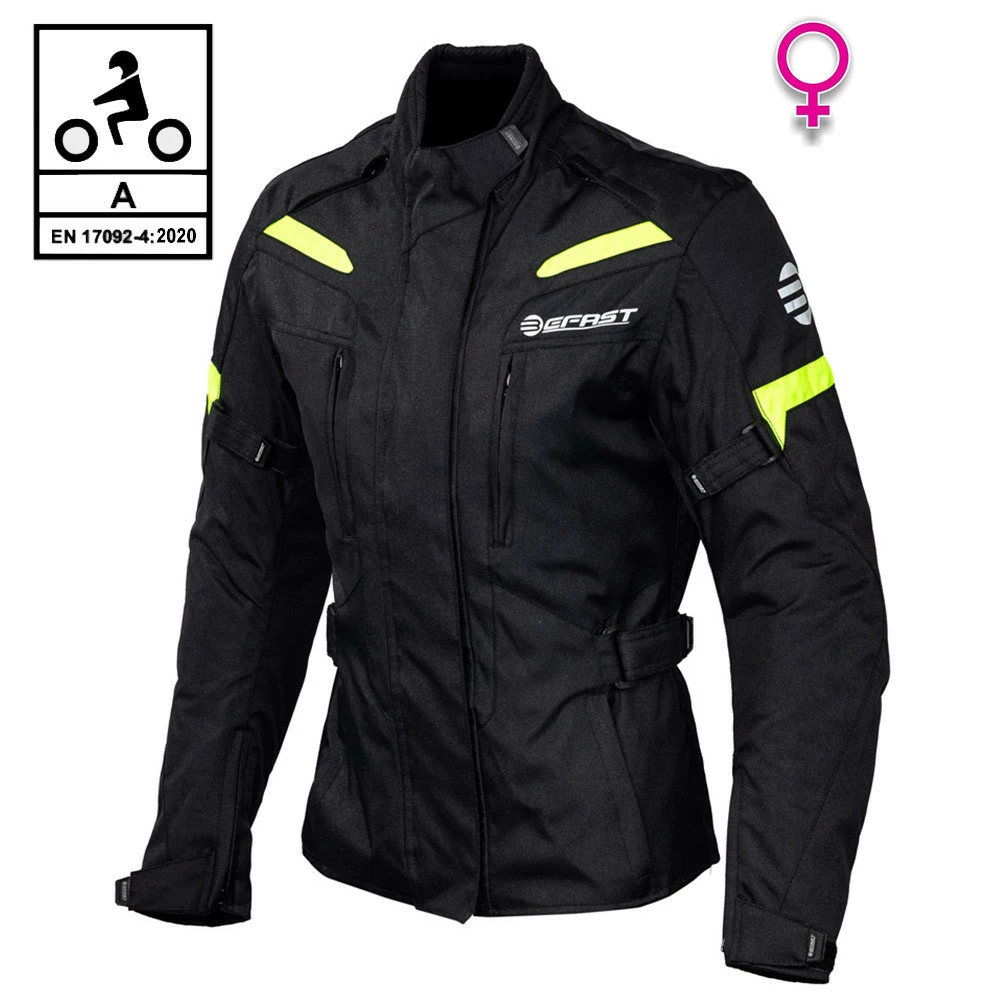 Giacca Moto Donna Befast PRO RIDER Lady CE Certificata Nero Giallo 3 Giacca Moto Donna Befast PRO RIDER Lady CE Certificata Nero Giallo