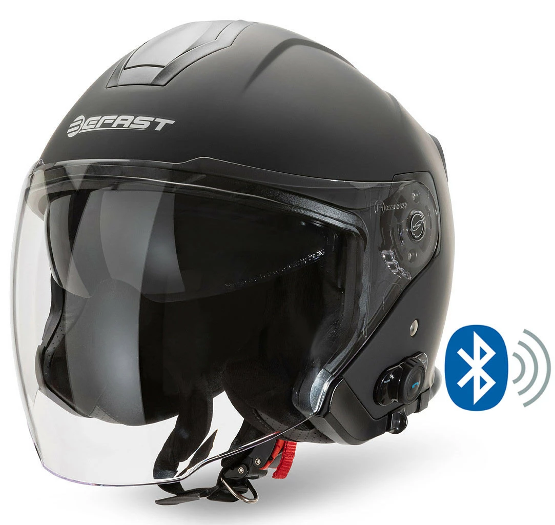 Casco Jet Befast JET Connect Nero Opaco Con Interfono Integrato 3 Casco Jet Befast JET Connect Nero Opaco Con Interfono Integrato