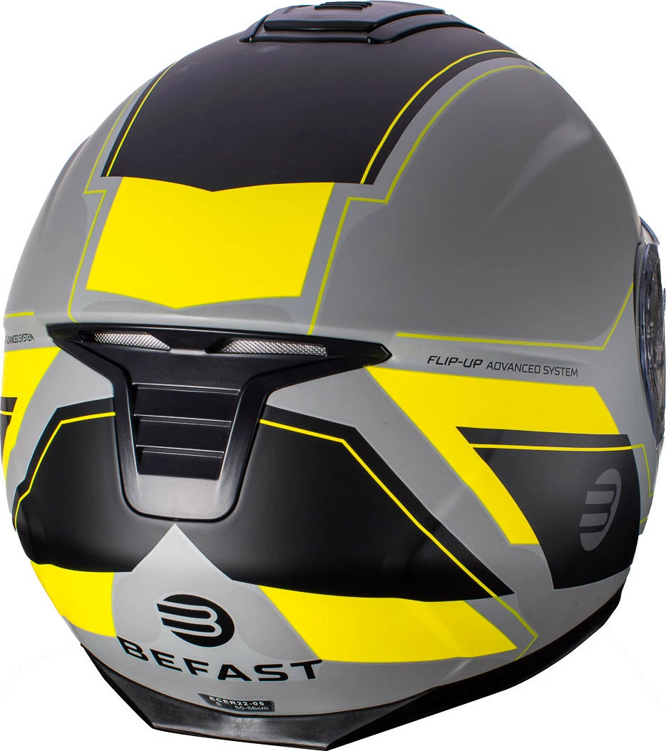 Casco Modulare Befast Tank Con Doppia Omologazione P/J Grigio Giallo 6 Casco Modulare Befast Tank Con Doppia Omologazione P/J Grigio Giallo - immagine 4