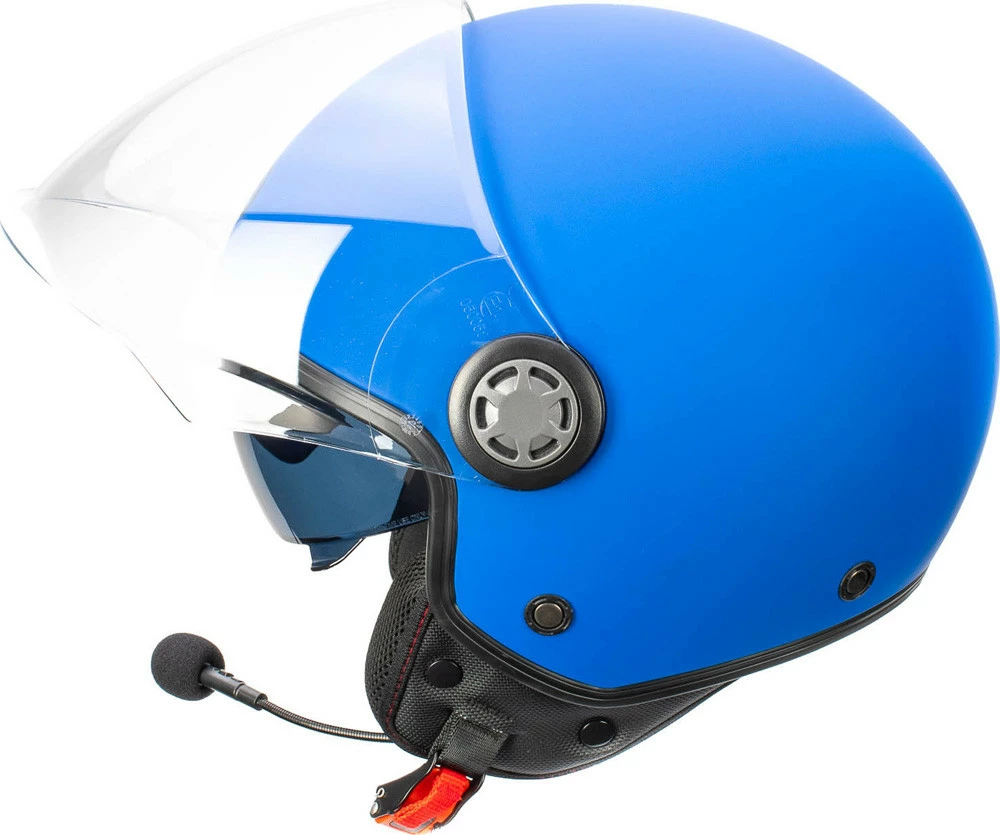 Casco Jet Befast Rapid Connect Blu Opaco Con Interfono Integrato 4 Casco Jet Befast Rapid Connect Blu Opaco Con Interfono Integrato - immagine 2