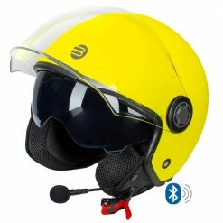 Casco Jet Befast Rapid Connect Giallo Fluo Opaco Con Interfono Integrato