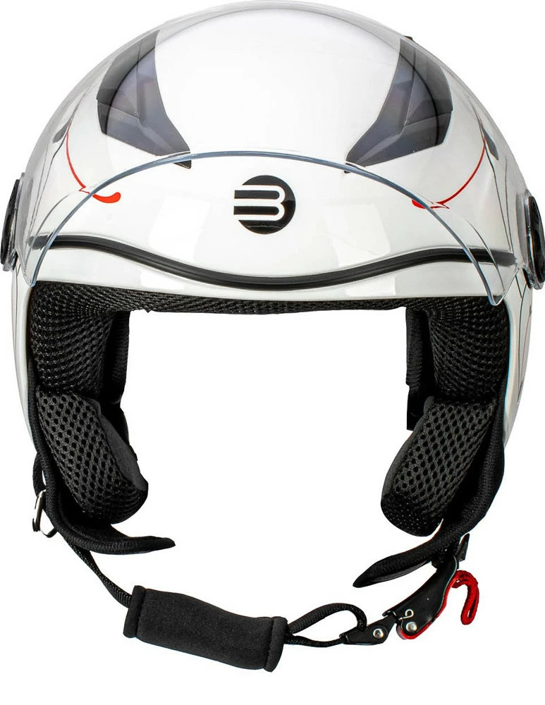 Casco Jet Bambino Befast Flipper Linear Bianco Rosso Nero 4 Casco Jet Bambino Befast Flipper Linear Bianco Rosso Nero - immagine 2
