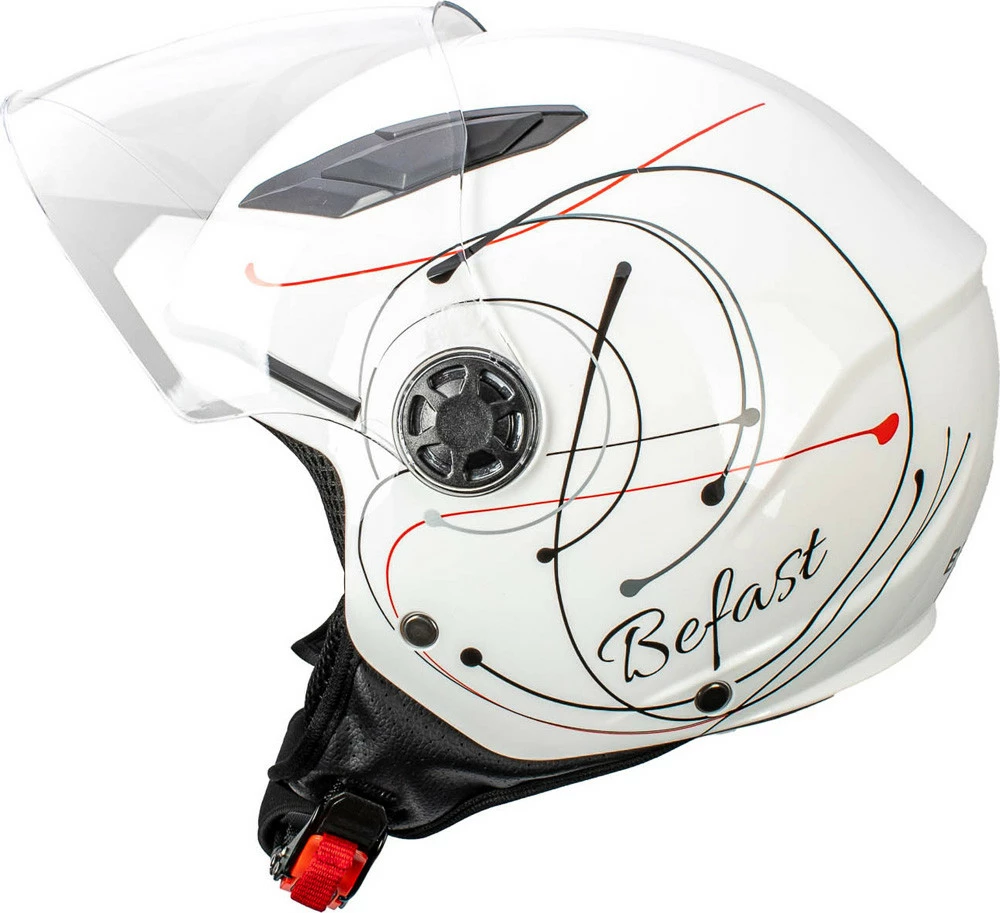 Casco Jet Bambino Befast Flipper Linear Bianco Rosso Nero 5 Casco Jet Bambino Befast Flipper Linear Bianco Rosso Nero - immagine 3