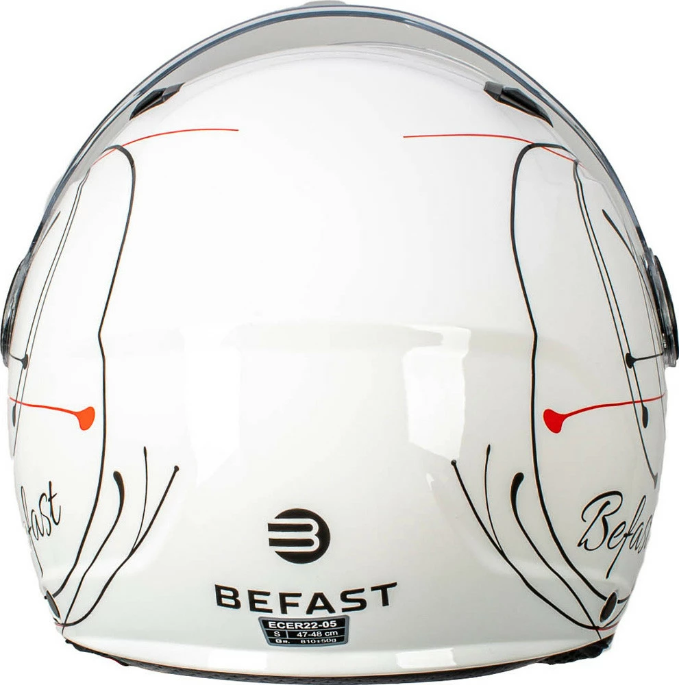 Casco Jet Bambino Befast Flipper Linear Bianco Rosso Nero 7 Casco Jet Bambino Befast Flipper Linear Bianco Rosso Nero - immagine 5