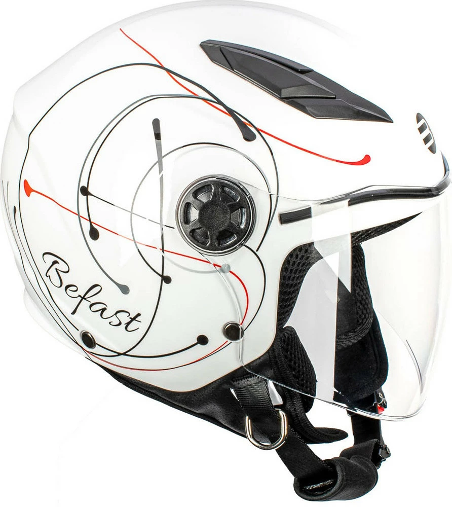 Casco Jet Bambino Befast Flipper Linear Bianco Rosso Nero 6 Casco Jet Bambino Befast Flipper Linear Bianco Rosso Nero - immagine 4