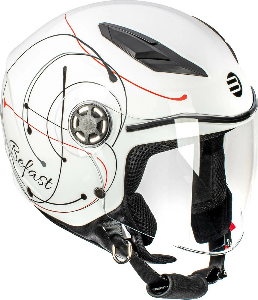 Casco Jet Bambino Befast Flipper Linear Bianco Rosso Nero 3 Casco Jet Bambino Befast Flipper Linear Bianco Rosso Nero