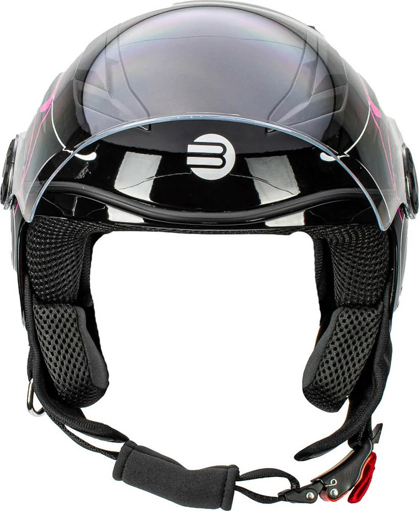 Casco Jet Bambino Befast Flipper Linear Nero Fucsia Bianco 4 Casco Jet Bambino Befast Flipper Linear Nero Fucsia Bianco - immagine 2