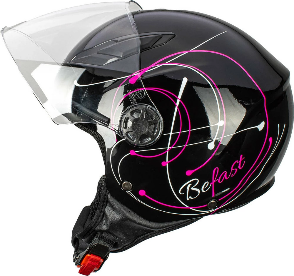 Casco Jet Bambino Befast Flipper Linear Nero Fucsia Bianco 6 Casco Jet Bambino Befast Flipper Linear Nero Fucsia Bianco - immagine 4