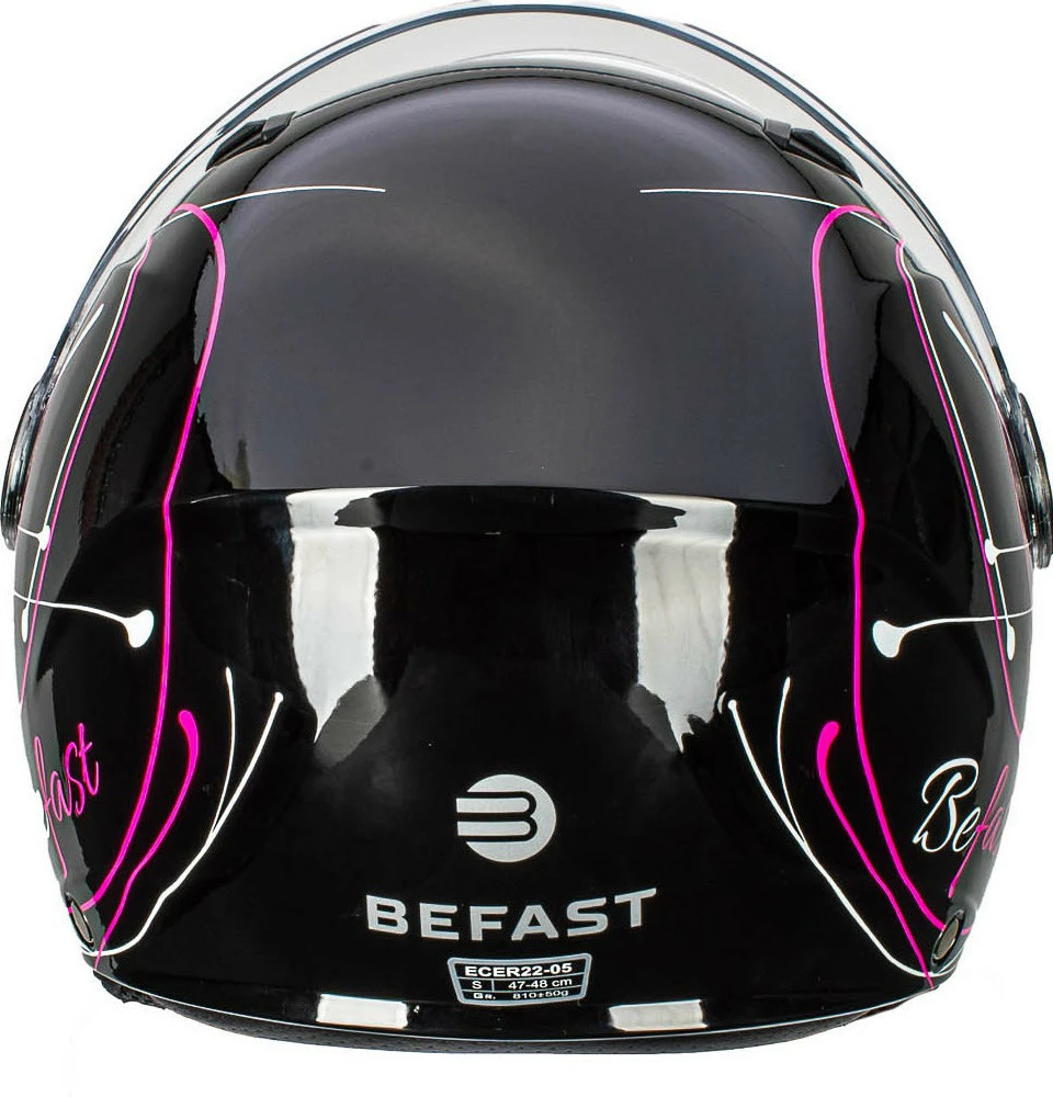Casco Jet Bambino Befast Flipper Linear Nero Fucsia Bianco 7 Casco Jet Bambino Befast Flipper Linear Nero Fucsia Bianco - immagine 5