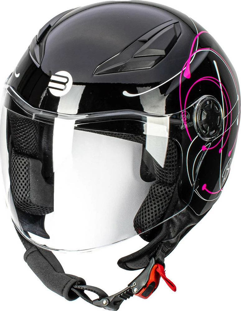 Casco Jet Bambino Befast Flipper Linear Nero Fucsia Bianco 5 Casco Jet Bambino Befast Flipper Linear Nero Fucsia Bianco - immagine 3