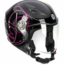 Casco Jet Bambino Befast Flipper Linear Nero Fucsia Bianco