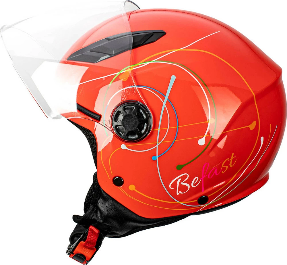 Casco Jet Bambino Befast Flipper Linear Rosso Giallo Bianco Azzurro 7 Casco Jet Bambino Befast Flipper Linear Rosso Giallo Bianco Azzurro - immagine 5