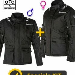 Kit Coppia Bolt CE 3 Strati Nero - Giacca Moto Certificata Befast Uomo + Donna