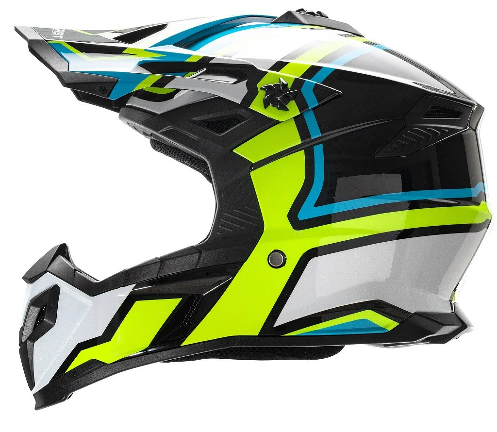 Casco Cross Befast Mud Line Blu Giallo Bianco 4 Casco Cross Befast Mud Line Blu Giallo Bianco - immagine 2