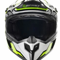 Casco Cross Befast Mud Line Argento Giallo Bianco -Negozio al dettaglio BEFAST 2022 caschi moto gsb motocross grigio frontale