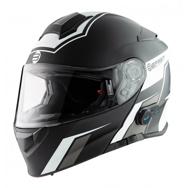 Kit Coppia Connect Nero Bianco - 2 Caschi Modulari Befast Connect Con Interfono Integrato 5 Kit Coppia Connect Nero Bianco - 2 Caschi Modulari Befast Connect Con Interfono Integrato - immagine 3