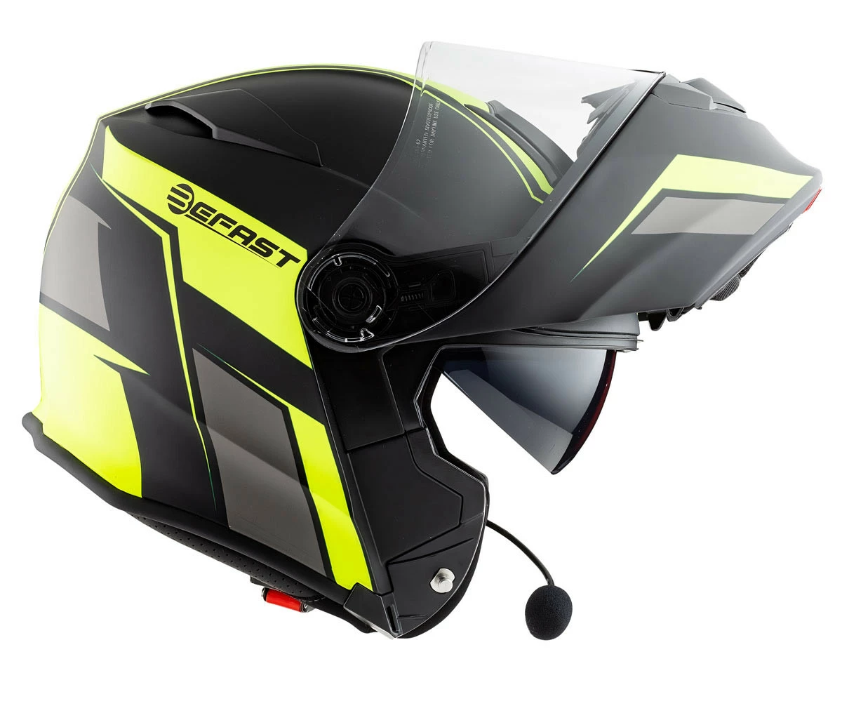 Casco Modulare Befast Connect Con Interfono Integrato Giallo Nero 4 Casco Modulare Befast Connect Con Interfono Integrato Giallo Nero - immagine 3