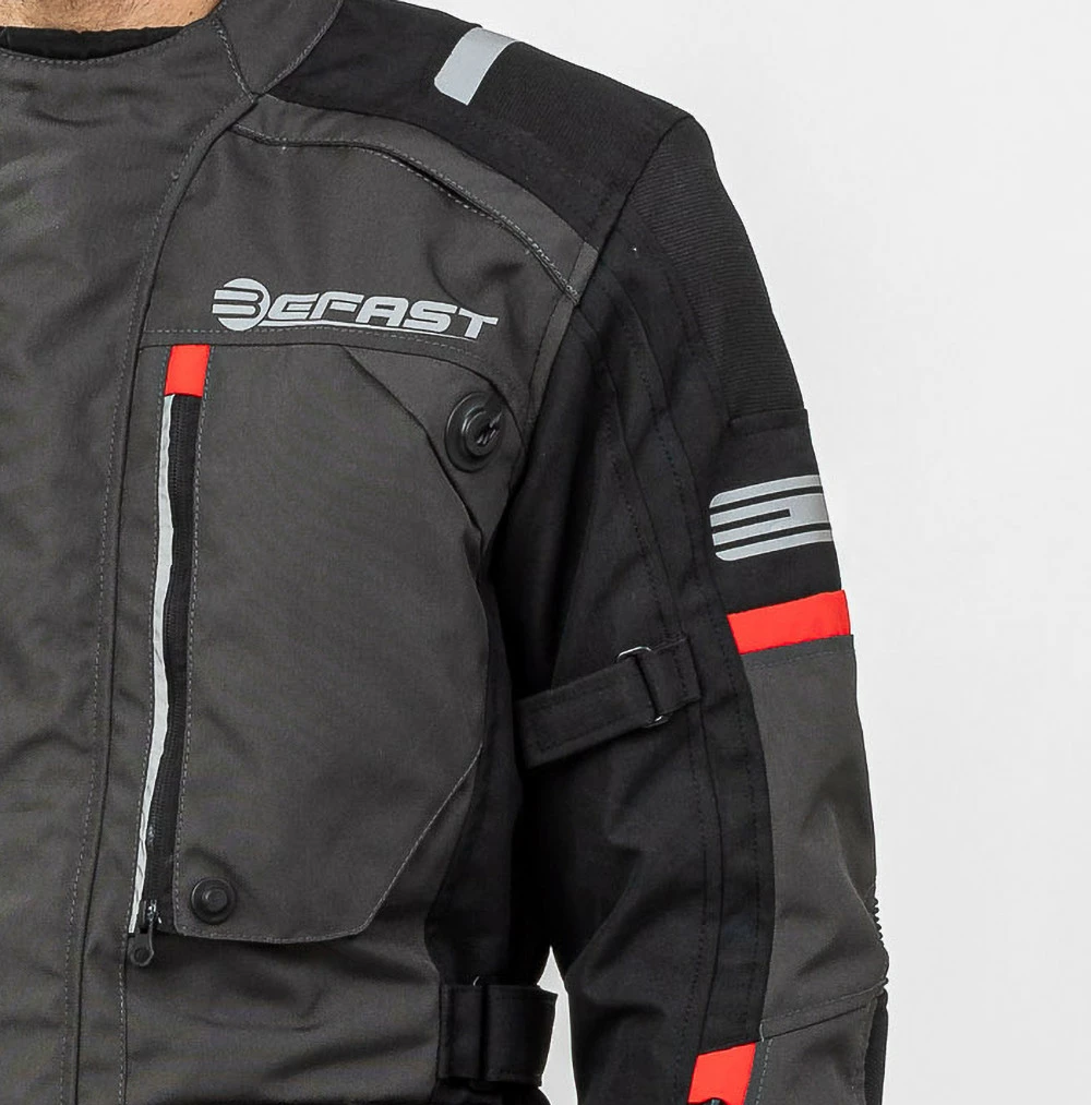 Giacca Moto Touring Befast VICTORY CE Certificata 3 Strati Nero Grigio 12 Giacca Moto Touring Befast VICTORY CE Certificata 3 Strati Nero Grigio - immagine 10