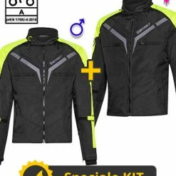 Kit Coppia Gamma CE Nero Giallo- Giacca Moto Certificata Befast Uomo + Donna