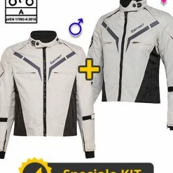 Kit Coppia Gamma CE Grigio - Giacca Moto Certificata Befast Uomo + Donna