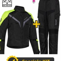 Kit Gamma Lady CE Nero Giallo - Giacca Moto Donna Certificata Befast + Pantaloni Moto Donna Certificati Befast