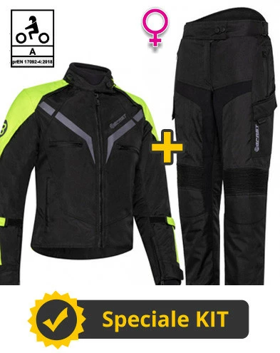 Kit Gamma Lady CE Nero Giallo - Giacca Moto Donna Certificata Befast + Pantaloni Moto Donna Certificati Befast 3 Kit Gamma Lady CE Nero Giallo - Giacca Moto Donna Certificata Befast + Pantaloni Moto Donna Certificati Befast