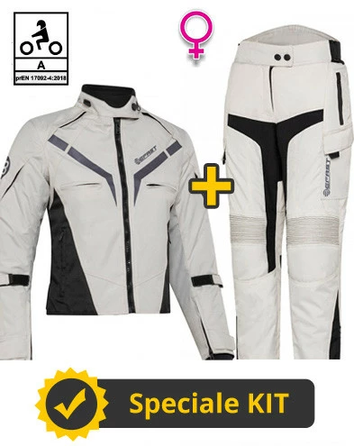Kit Gamma Lady CE Grigio - Giacca Moto Donna Certificata Befast + Pantaloni Moto Donna Certificati Befast 3 Kit Gamma Lady CE Grigio - Giacca Moto Donna Certificata Befast + Pantaloni Moto Donna Certificati Befast