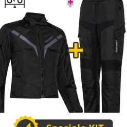Kit Gamma Lady CE Nero - Giacca Moto Donna Certificata Befast + Pantaloni Moto Donna Certificati Befast
