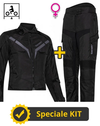 Kit Gamma Lady CE Nero - Giacca Moto Donna Certificata Befast + Pantaloni Moto Donna Certificati Befast 3 Kit Gamma Lady CE Nero - Giacca Moto Donna Certificata Befast + Pantaloni Moto Donna Certificati Befast