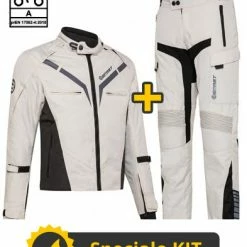Kit Gamma CE Grigio- Giacca Moto Certificata Befast + Pantaloni Moto Certificati Befast