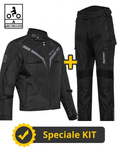 Kit Gamma CE Nero - Giacca Moto Certificata Befast + Pantaloni Moto Certificati Befast 3 Kit Gamma CE Nero - Giacca Moto Certificata Befast + Pantaloni Moto Certificati Befast