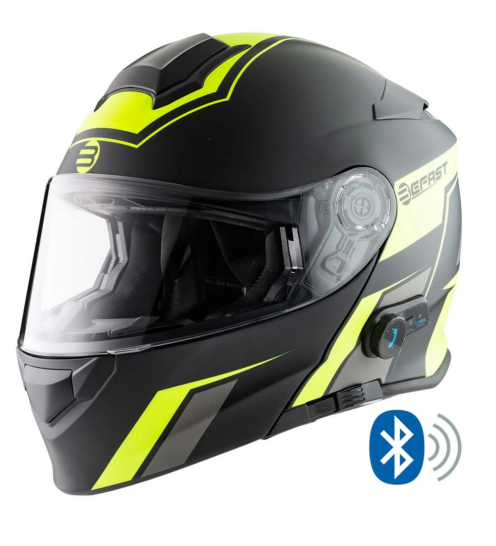 Casco Modulare Befast Connect Con Interfono Integrato Giallo Nero 2 Casco Modulare Befast Connect Con Interfono Integrato Giallo Nero