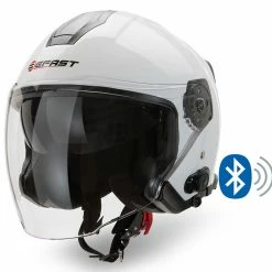 Casco Jet Befast JET Connect Bianco Con Interfono Integrato