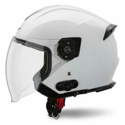 Casco Jet Befast JET Connect Bianco Con Interfono Integrato -Negozio al dettaglio BEFAST 2022 jet connect bianco laterale sx