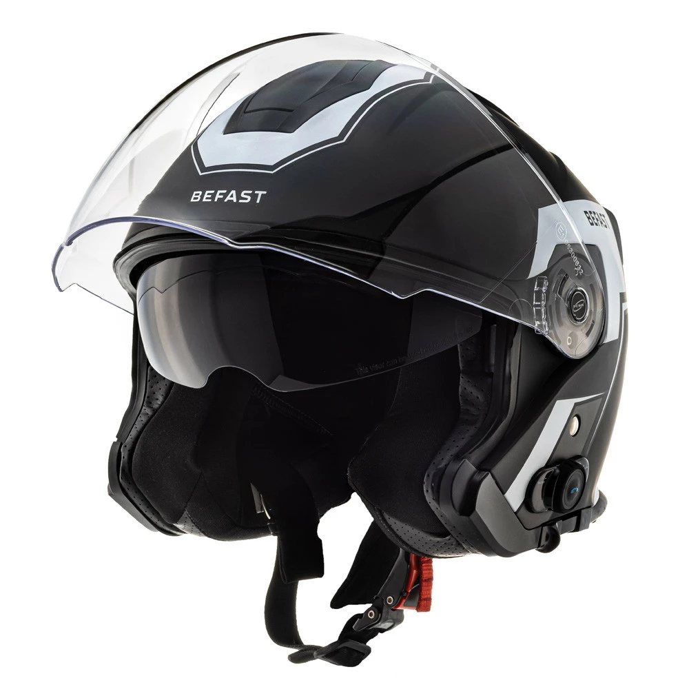 Kit Coppia JET Connect Bianco Nero - 2 Caschi Jet Befast JET Connect Con Interfono Integrato 3 Kit Coppia JET Connect Bianco Nero - 2 Caschi Jet Befast JET Connect Con Interfono Integrato - immagine 2