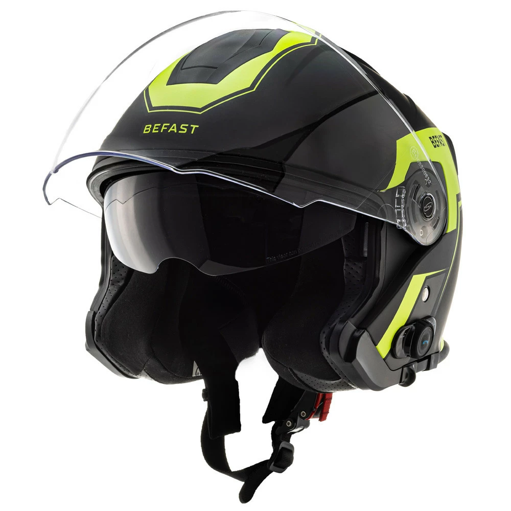 Kit Coppia JET Connect Giallo Nero - 2 Caschi Jet Befast JET Connect Con Interfono Integrato 4 Kit Coppia JET Connect Giallo Nero - 2 Caschi Jet Befast JET Connect Con Interfono Integrato - immagine 2