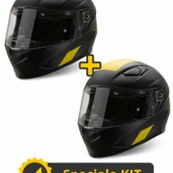 Kit Coppia Flash Nero Giallo - 2 Caschi Integrali Befast