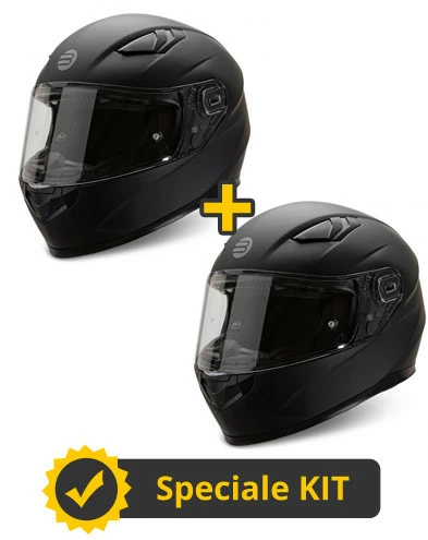 Kit Coppia Flash Nero Opaco- 2 Caschi Integrali Befast 3 Kit Coppia Flash Nero Opaco- 2 Caschi Integrali Befast