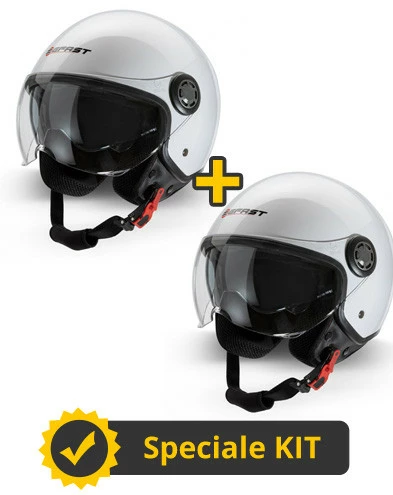 Kit Coppia Rapid II Bianco - 2 Caschi Jet Befast Doppia Visiera 3 Kit Coppia Rapid II Bianco - 2 Caschi Jet Befast Doppia Visiera