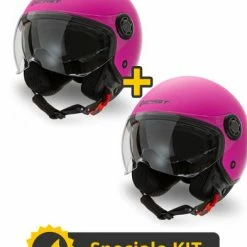 Kit Coppia Rapid II Viola Opaco - 2 Caschi Jet Befast Doppia Visiera