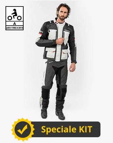 Kit Completo Victory CE 3 Strati Grigio - Giacca Moto Certificata Befast + Pantaloni Moto Certificati Befast 3 Kit Completo Victory CE 3 Strati Grigio - Giacca Moto Certificata Befast + Pantaloni Moto Certificati Befast