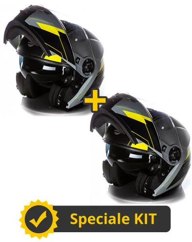 Kit Coppia Tank Grigio Giallo - 2 Caschi Modulari Befast Con Doppia Omologazione P/J 3 Kit Coppia Tank Grigio Giallo - 2 Caschi Modulari Befast Con Doppia Omologazione P/J