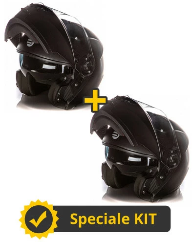 Kit Coppia Tank Nero Opaco - 2 Caschi Modulari Befast Con Doppia Omologazione P/J 3 Kit Coppia Tank Nero Opaco - 2 Caschi Modulari Befast Con Doppia Omologazione P/J