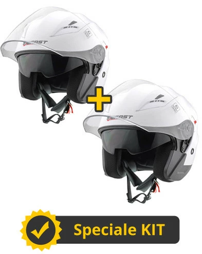 Kit Top J Bianco Lucido - Coppia Caschi Jet Befast Top J 4 Kit Top J Bianco Lucido - Coppia Caschi Jet Befast Top J - immagine 2