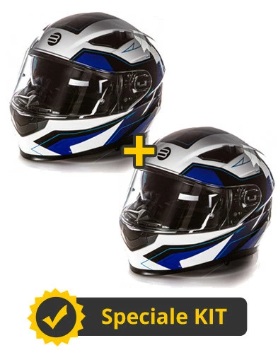 Kit Coppia Ventus Bianco Blu- 2 Caschi Integrali Befast 3 Kit Coppia Ventus Bianco Blu- 2 Caschi Integrali Befast