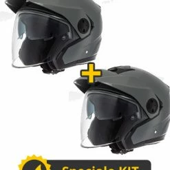Kit Coppia Volt Grigio Lucido - 2 Caschi Jet Befast Con Omologazione ECE 06