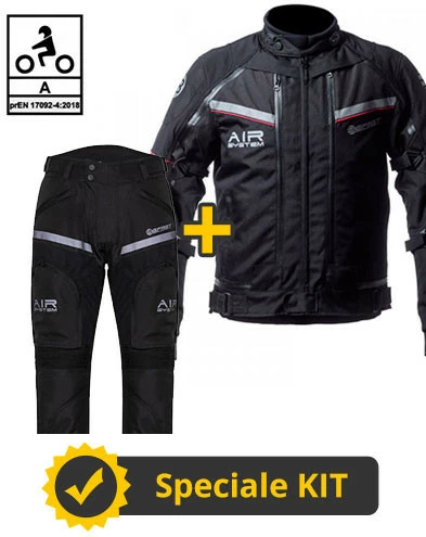 Kit Completo Transformer Klima CE 3 Strati Nero - Giacca Moto Certificata Befast + Pantaloni Moto Certificati Befast 3 Kit Completo Transformer Klima CE 3 Strati Nero - Giacca Moto Certificata Befast + Pantaloni Moto Certificati Befast
