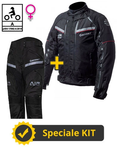 Kit Completo Transformer Klima Lady CE 3 Strati Nero - Giacca Moto Donna Certificata Befast + Pantaloni Moto Donna Certificati Befast 3 Kit Completo Transformer Klima Lady CE 3 Strati Nero - Giacca Moto Donna Certificata Befast + Pantaloni Moto Donna Certificati Befast