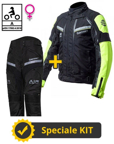 Kit Completo Transformer Klima Lady CE 3 Strati Giallo - Giacca Moto Donna Certificata Befast + Pantaloni Moto Donna Certificati Befast 3 Kit Completo Transformer Klima Lady CE 3 Strati Giallo - Giacca Moto Donna Certificata Befast + Pantaloni Moto Donna Certificati Befast